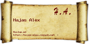 Hajas Alex névjegykártya
